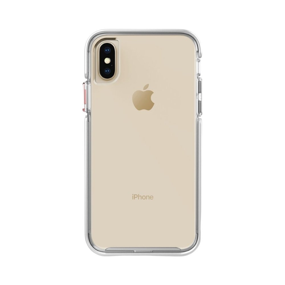 Pelican iPhone XS Case Clear White Bumper Rose‎ Gold Button Slim Sleek & Stylish
